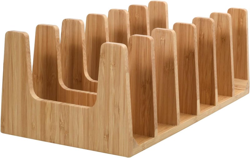 MobileVision Bamboo Versatile 6 Dividers/Sections Orgainzer for Book Rack, Video, CD, Record Organizer (7" L x 14" W x 5 H) - Image 4