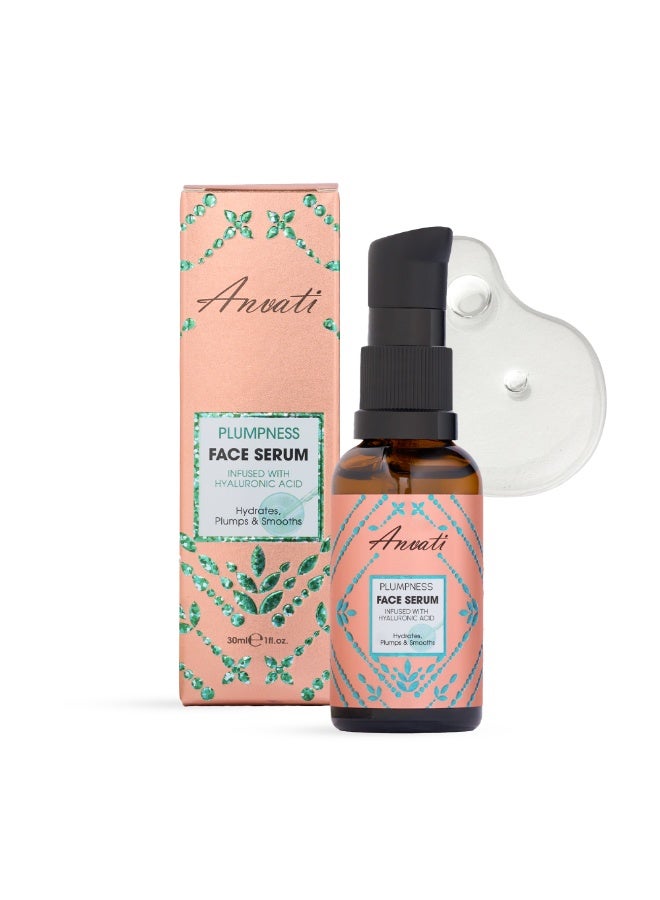 Hyaluronic Acid Plumpness Face Serum – Deep Hydration, Skin Plumping & Smoothing Formula | Moisture Boosting, Anti-Dryness & Radiance Enhancing Hydrating Serum for Soft, Supple Skin – 30ml