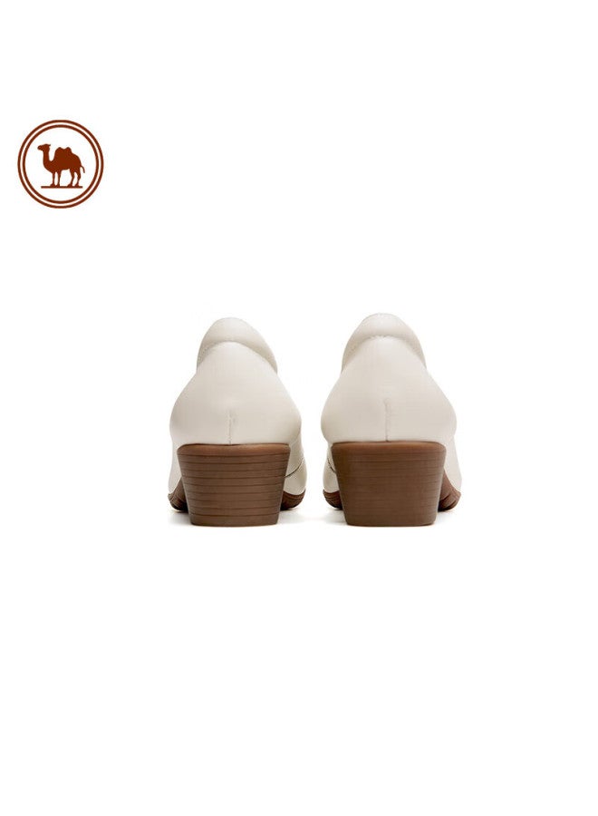 CAMELJEANS Camel Comfort أحذية عمل نسائية أحذية زفاف مضخات ماري جين كعب مكتنذ حذاء فردي P23s155021 بيج المقاس 39 - Image 5