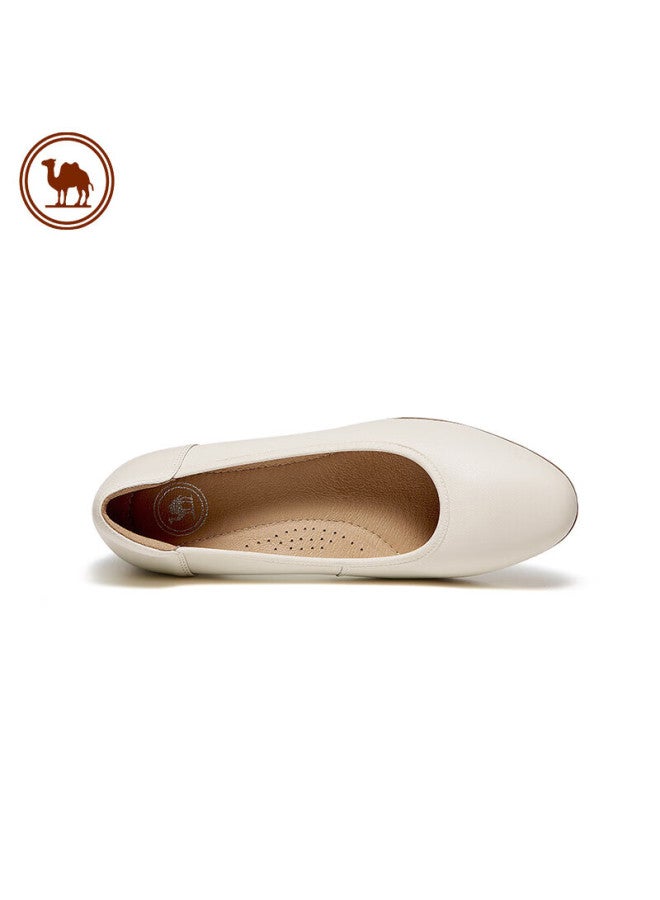 CAMELJEANS Camel Comfort أحذية عمل نسائية أحذية زفاف مضخات ماري جين كعب مكتنذ حذاء فردي P23s155021 بيج المقاس 39 - Image 4