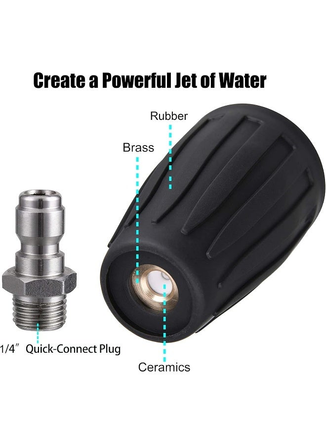 M MINGLE M Mingle Turbo Nozzle For Pressure Washer, Rotating Nozzle And 5 Tips, 1/4 Inch Quick Connect, 3600 Psi, Orifice 2.5  - Image 3