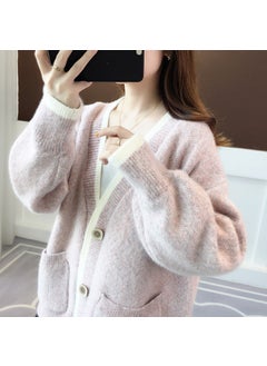 Generic Autumn 2024 New Explosions Women's Sweater Loose Outer Wear Knitted Cardigan Early Autumn Mink Velvet Jacket  - Image 5