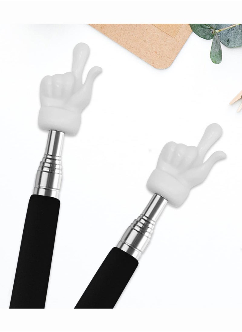 Merrystick - 2PCS Telescopic Teachers Pointer Extendable Hand Pointer Finger Pointer Stick Mini Retractable Classroom Pointer for Elementary School Kindergarten Teacher Classroom Supplies Black - Image 1