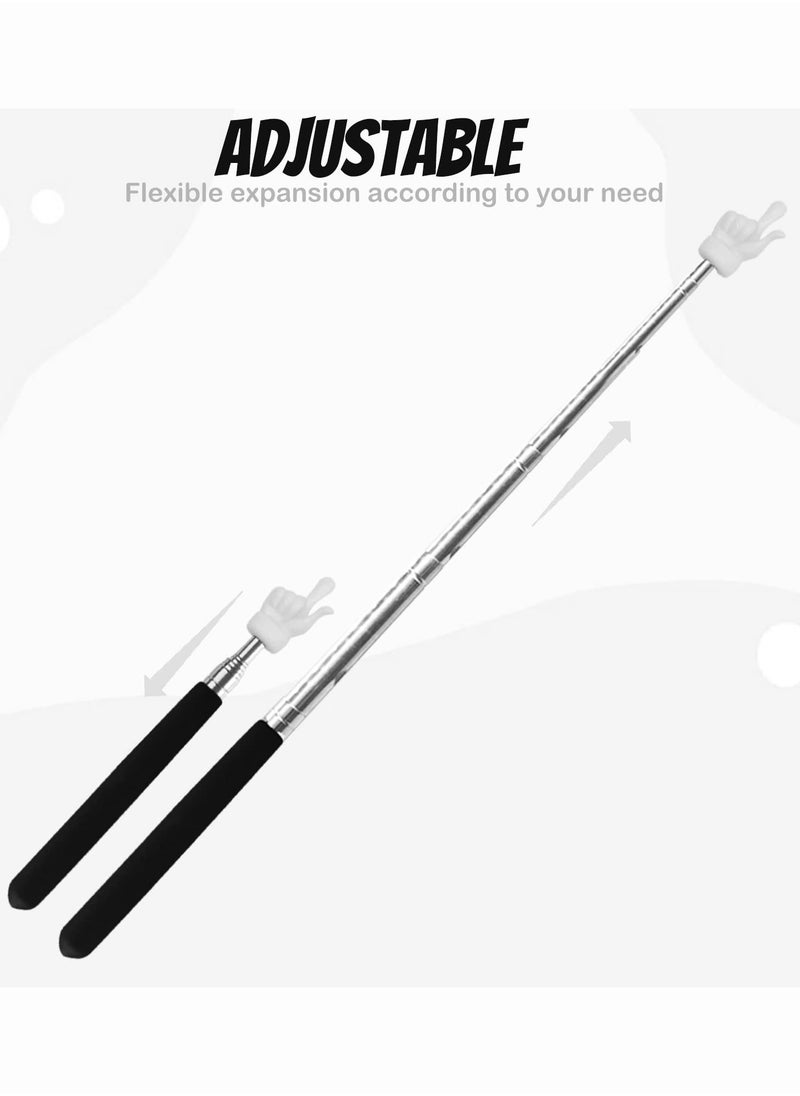 Merrystick - 2PCS Telescopic Teachers Pointer Extendable Hand Pointer Finger Pointer Stick Mini Retractable Classroom Pointer for Elementary School Kindergarten Teacher Classroom Supplies Black - Image 1