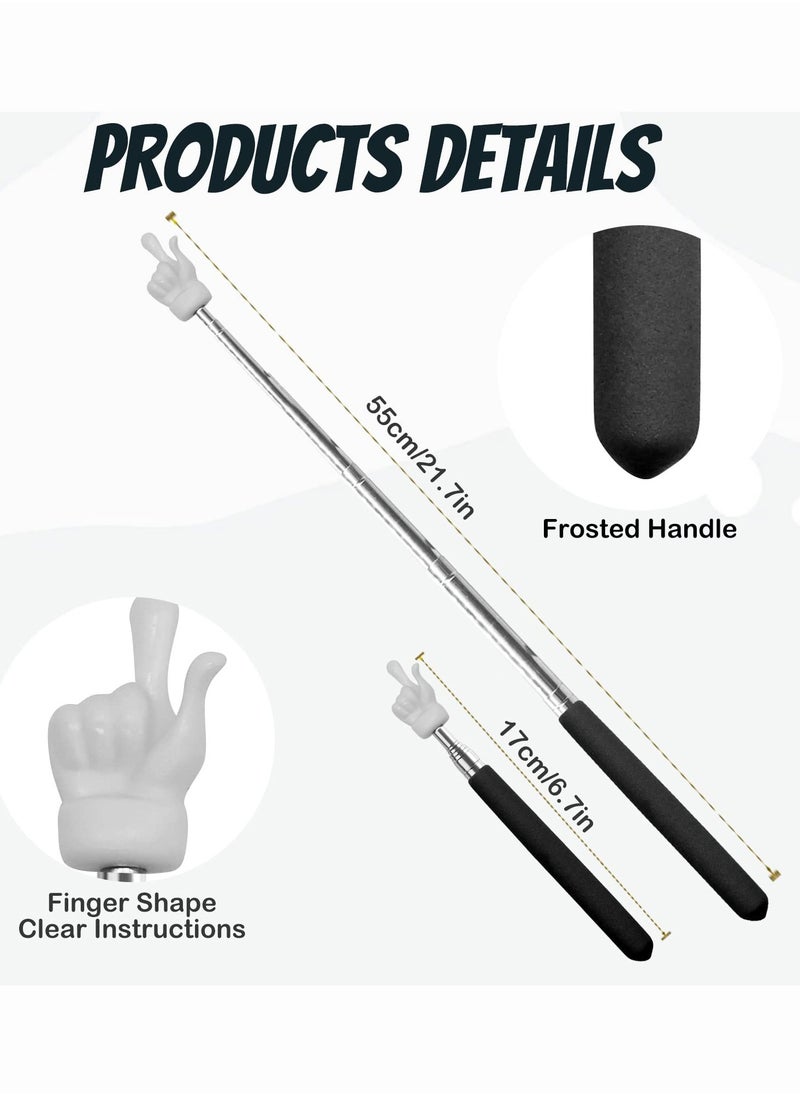 Merrystick - 2PCS Telescopic Teachers Pointer Extendable Hand Pointer Finger Pointer Stick Mini Retractable Classroom Pointer for Elementary School Kindergarten Teacher Classroom Supplies Black - Image 1