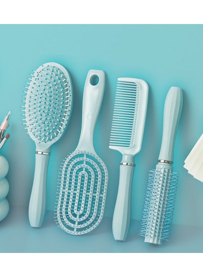 آنسيلف مجموعة فرشاة الشعر، أمشاط فرشاة مكونة من 4 قطع مع دبابيس نايلون لفك التشابك، أمشاط مبطنة للنساء والرجال والأطفال - Image 1