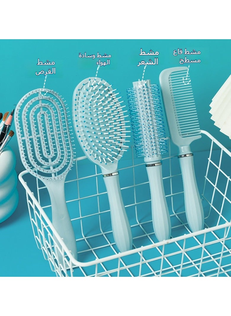 آنسيلف مجموعة فرشاة الشعر، أمشاط فرشاة مكونة من 4 قطع مع دبابيس نايلون لفك التشابك، أمشاط مبطنة للنساء والرجال والأطفال - Image 2