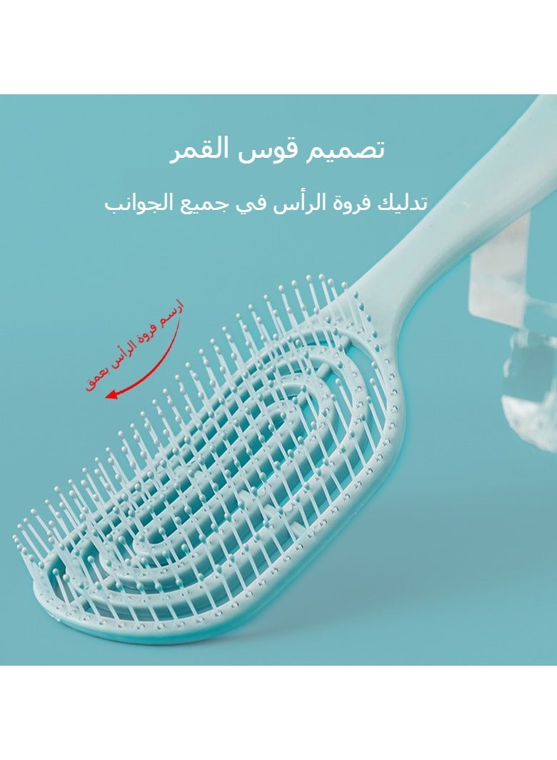 آنسيلف مجموعة فرشاة الشعر، أمشاط فرشاة مكونة من 4 قطع مع دبابيس نايلون لفك التشابك، أمشاط مبطنة للنساء والرجال والأطفال - Image 3