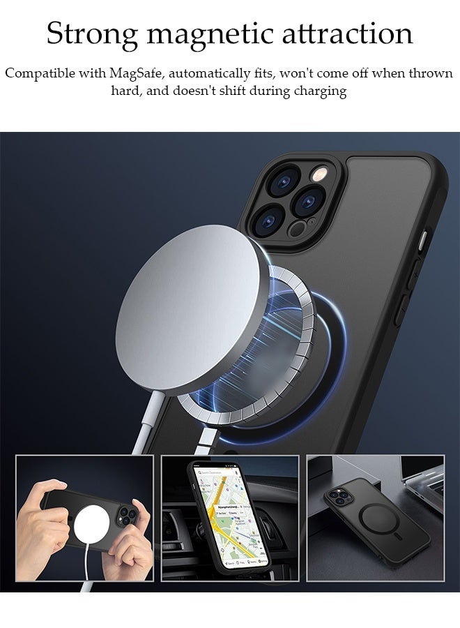 DUNISO iPhone 17 Pro Magnetic MagSafe Case Translucent Matte Full Shockproof Protection Rugged Case Compatible with MagSafe, Full Camera Protection Classic Series Magnetic Shockproof Case for iPhone 17 Pro - Image 2
