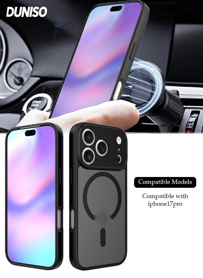 DUNISO iPhone 17 Pro Magnetic MagSafe Case Translucent Matte Full Shockproof Protection Rugged Case Compatible with MagSafe, Full Camera Protection Classic Series Magnetic Shockproof Case for iPhone 17 Pro - Image 1
