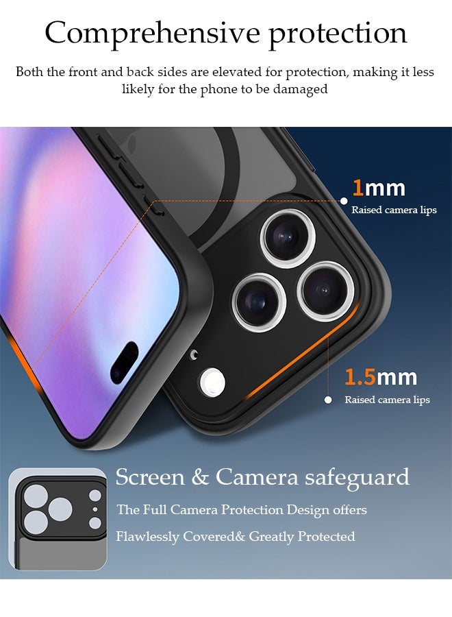 DUNISO iPhone 17 Pro Magnetic MagSafe Case Translucent Matte Full Shockproof Protection Rugged Case Compatible with MagSafe, Full Camera Protection Classic Series Magnetic Shockproof Case for iPhone 17 Pro - Image 3