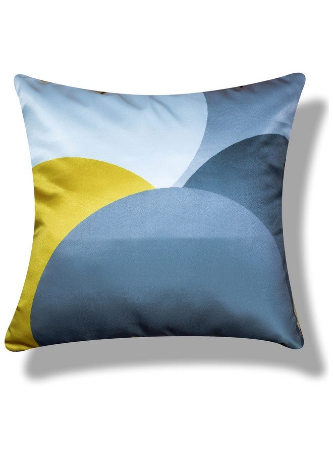 Vendola Vendola Decorative Satin Sofa Cushion Covers Set of 5, 24 inch x 24 inch, Sofa Cushion Pillow Cover, Yellow and Grey, Zipper Closure (Canary, 24X24 Inches) - Image 3