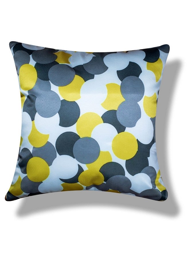 Vendola Vendola Decorative Satin Sofa Cushion Covers Set of 5, 24 inch x 24 inch, Sofa Cushion Pillow Cover, Yellow and Grey, Zipper Closure (Canary, 24X24 Inches) - Image 4