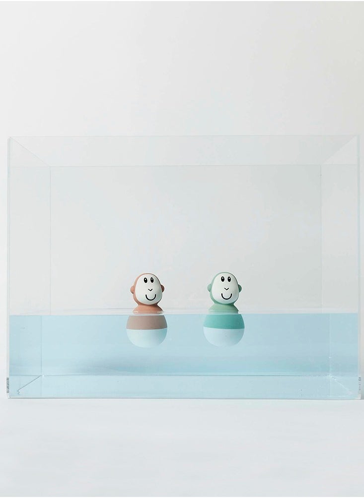 MATCHSTICK MONKEY - Bathtime Wobblers Mint Green & Dusty Pink - Image 1