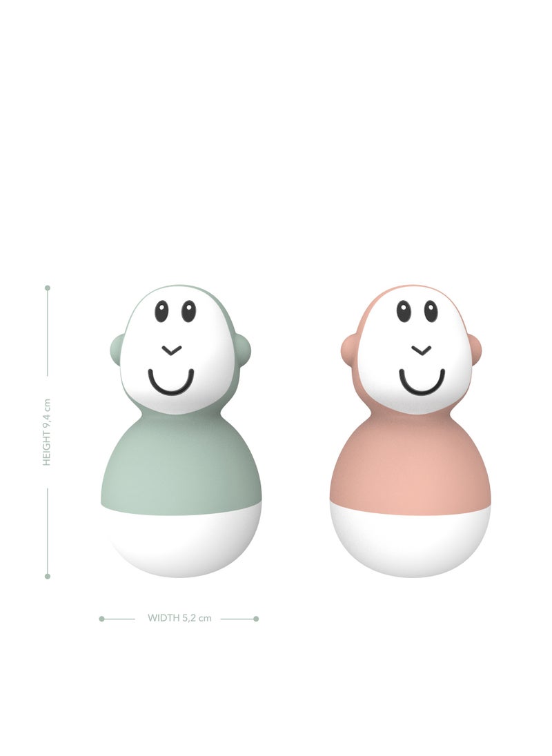 MATCHSTICK MONKEY - Bathtime Wobblers Mint Green & Dusty Pink - Image 1