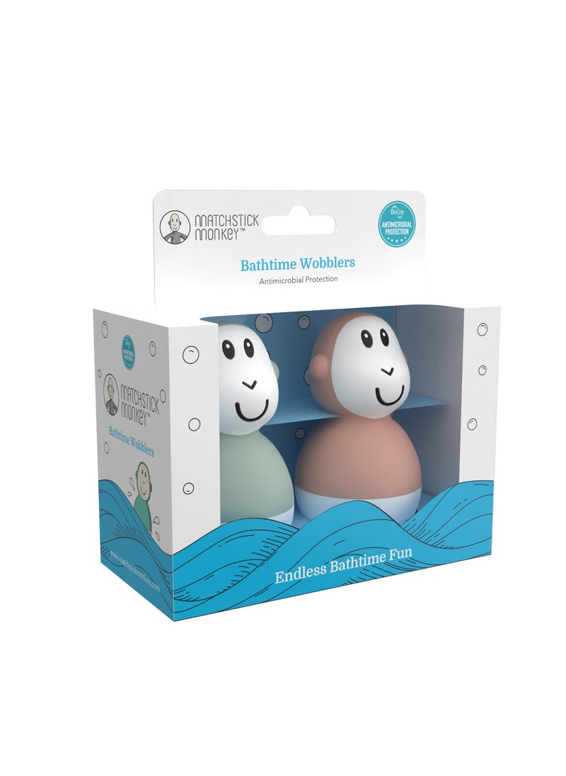 MATCHSTICK MONKEY - Bathtime Wobblers Mint Green & Dusty Pink - Image 1