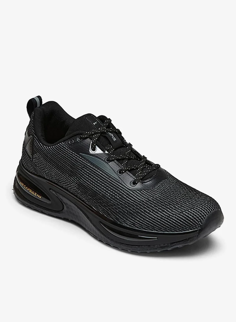 CAMPUS Men Prexton Memorytech Advance Footbed Lace-Up Running Shoes-Blk-DGry