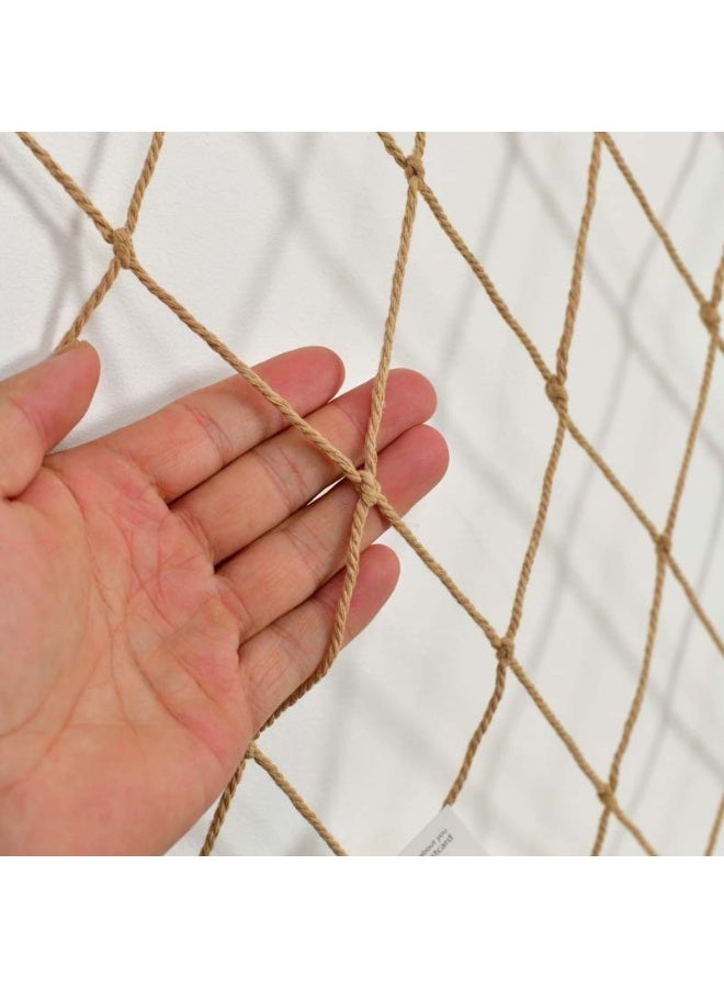 حبال زخرفية على شكل شبكة صيد خلفية للصور من حبل القطن، زخرفة بحرية بشبكة صيد