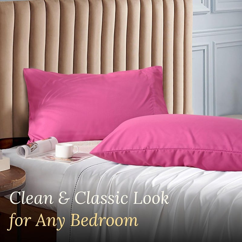 Ultra Soft Brushed Microfiber Standard Size 20"x30" Pillowcases Pair Set of 2 with Envelope Closure (20"x30" Standard, Fuchisa Red) - Image 2