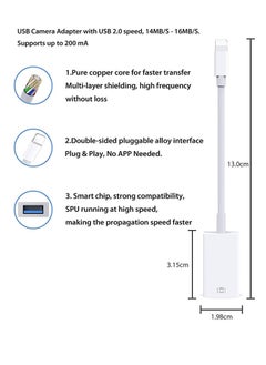 KASTWAVE "[Apple MFi Certified]USB Camera Adapter for Apple Lightning to USB 3.0, OTG Cable Adapter Compatible with iPhone/iPad, USB Female Supports Connect Card Reader, U Disk, Keyboard, Mouse, USB Flash Driv  - Image 3