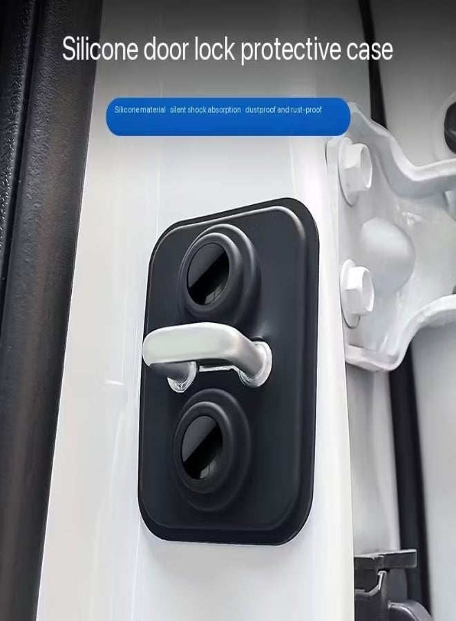 4pcs Silicone Car Door Shock Absorber Locks – Anti-Collision Protection, Noise Reduction & Anti-Slip Design – Universal Fit for Most Vehicles, Durable Silicone Door Lock Protectors, Automotive Safety Accessories - Image 2