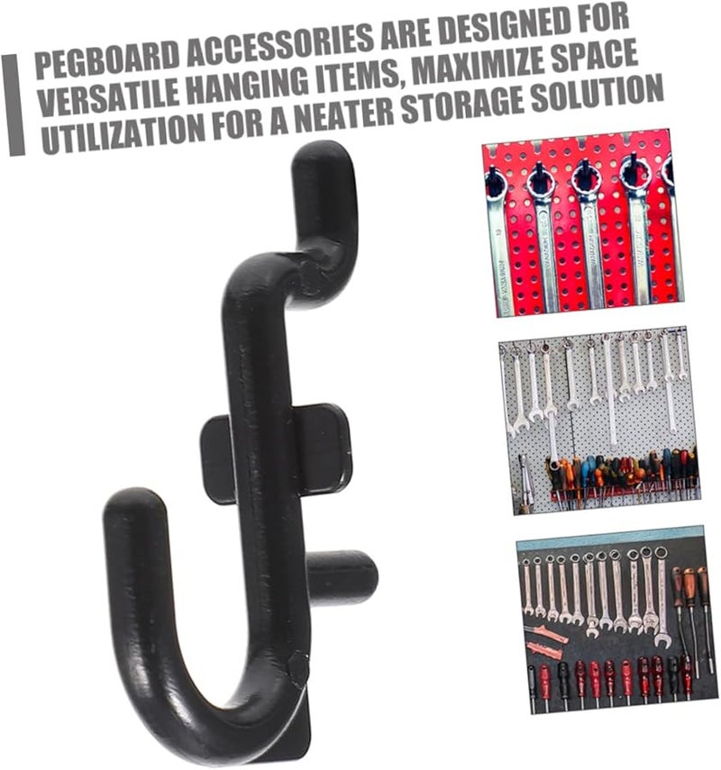 10Pcs Heavy Duty Plastic Pegboard Hooks for Garage Workshop Tool Storage Hangers - Image 3