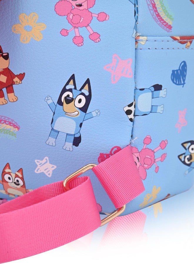 Fast Forward Bluey Backpack for Boys, Girls, Women, Men, Unisex | Cute PU Leather 10" Bluey Mini Backpack Purse Shoulder Purse | Bluey Bag and Bluey Accessories - Image 5