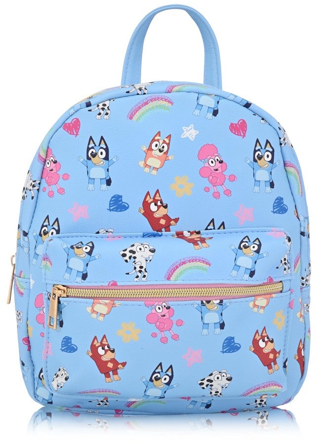 Fast Forward Bluey Backpack for Boys, Girls, Women, Men, Unisex | Cute PU Leather 10" Bluey Mini Backpack Purse Shoulder Purse | Bluey Bag and Bluey Accessories - Image 1