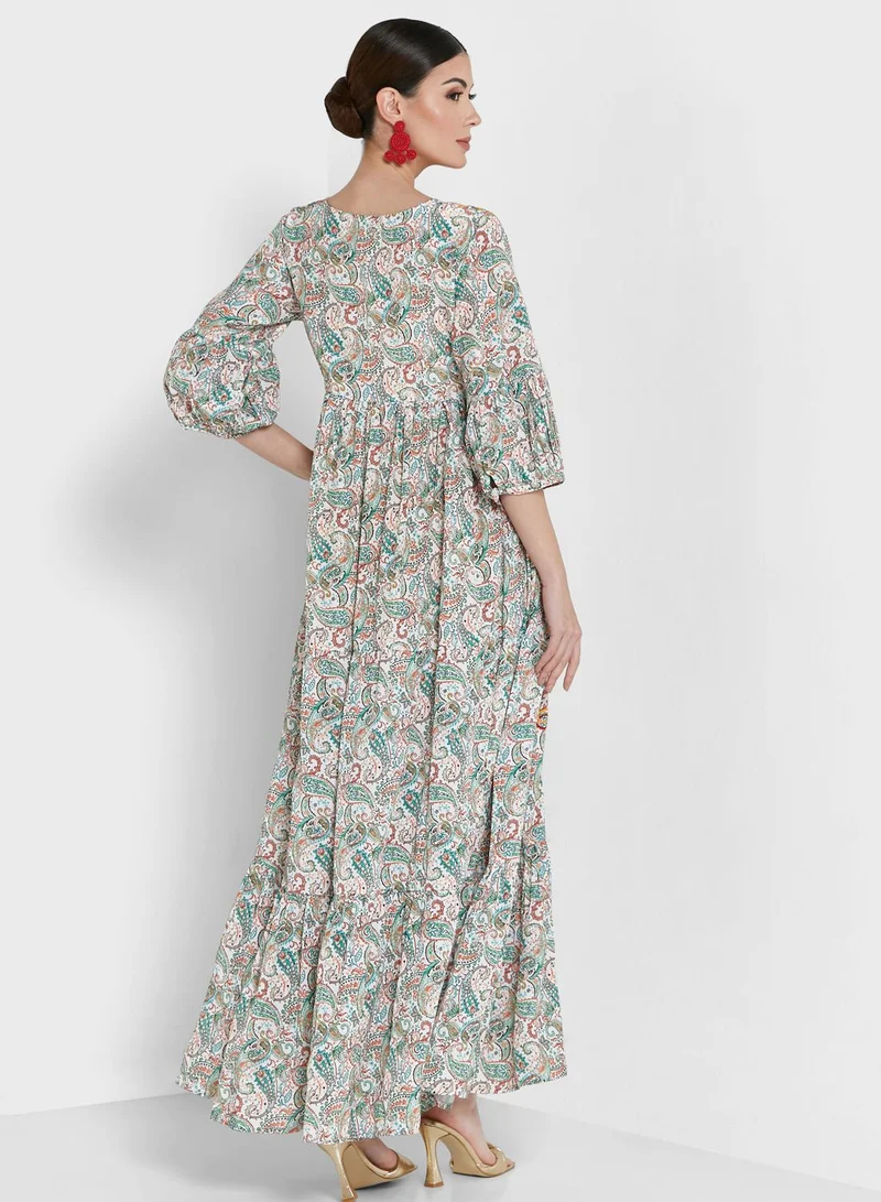 ARABIAN CLOSET Embroidered Jalabiya