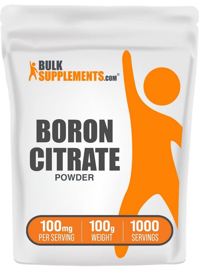 BulkSupplements.com Boron Citrate Powder - Boron Supplement for Men & Women, Food Grade - for Bones & Joints Support, 100mg per Serving, 100g (3.5 oz) (Pack of 1) - Image 1