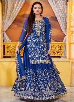 Super Asian Designer Embroidered Fox Georgette Lehenga Suit with Sequence Embroidery, Micro Inner, and 2.2m Dupatta  - Image 3