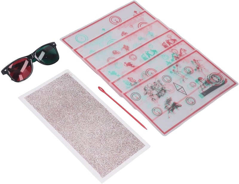 klarako Red Green Fixed Tranaglyph with Glasses, Improve Stereopsis, Disinhibition Training, Low Vision Test Chart, Suitable for Exobliques, Stereoscopic Vision Disorders - Image 2