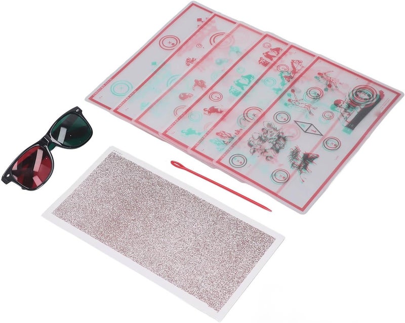 klarako Red Green Fixed Tranaglyph with Glasses, Improve Stereopsis, Disinhibition Training, Low Vision Test Chart, Suitable for Exobliques, Stereoscopic Vision Disorders - Image 5