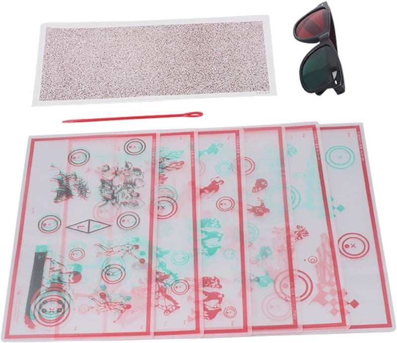 klarako Red Green Fixed Tranaglyph with Glasses, Improve Stereopsis, Disinhibition Training, Low Vision Test Chart, Suitable for Exobliques, Stereoscopic Vision Disorders - Image 4