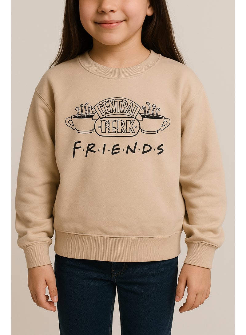 Sinsay سويتشرت بناتي قطني بيچ بطباعة FRIENDS سنترال بيرك – ياقة دائرية - Image 1