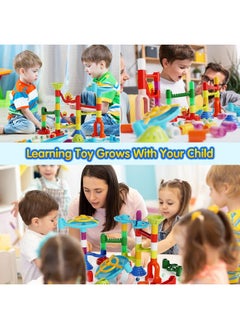 MaxTronic Marble Run Toy, 110pcs Marble Maze Kit STEM Educational Learning Toy for Kids, Mable Race Construction Railway Building Blocks with 60 Marbles Birthday Gift for Boys Girls 3 4 5 6 7 8 + Years Old  - Image 3