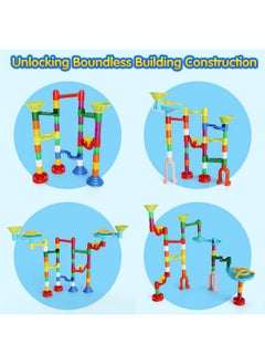 MaxTronic Marble Run Toy, 110pcs Marble Maze Kit STEM Educational Learning Toy for Kids, Mable Race Construction Railway Building Blocks with 60 Marbles Birthday Gift for Boys Girls 3 4 5 6 7 8 + Years Old  - Image 5