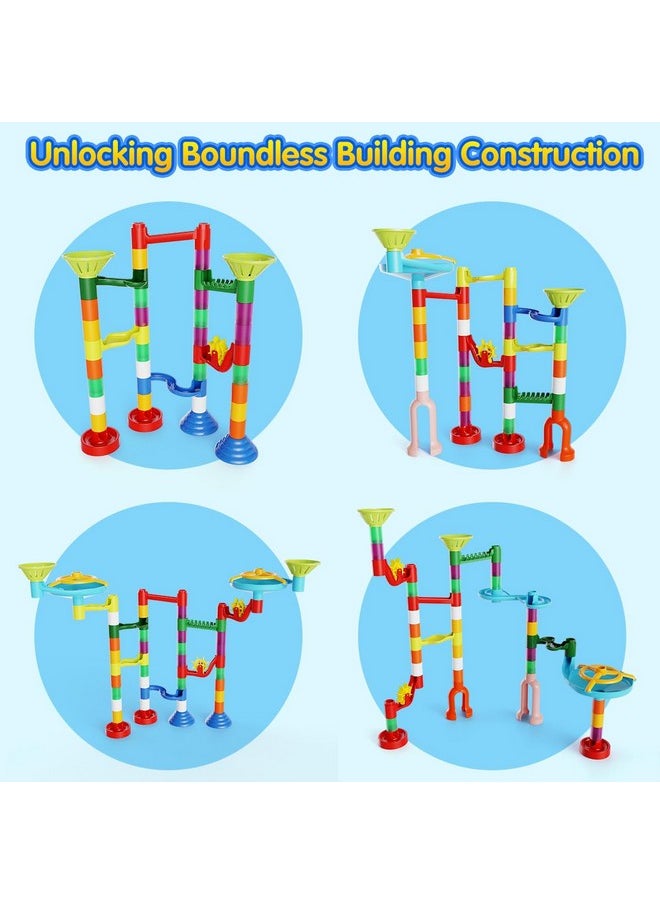 MaxTronic Marble Run Toy, 110pcs Marble Maze Kit STEM Educational Learning Toy for Kids, Mable Race Construction Railway Building Blocks with 60 Marbles Birthday Gift for Boys Girls 3 4 5 6 7 8 + Years Old  - Image 5