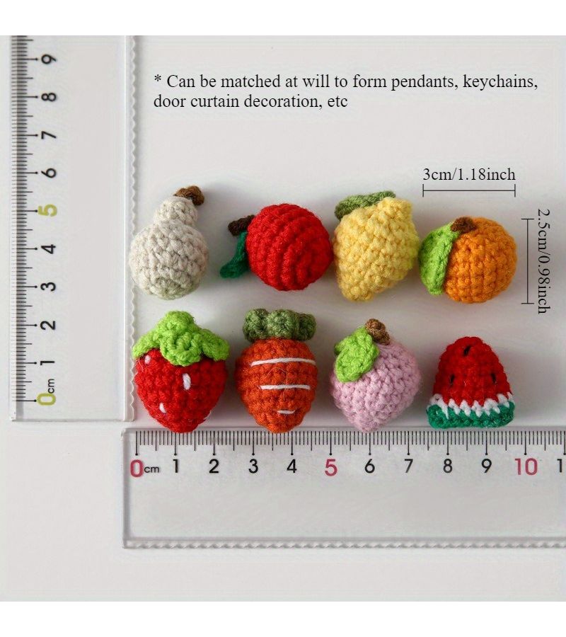 Hand Crocheted Pineapple Fruit Keychain Pendant Decor Photo Props Party Gift - Image 3