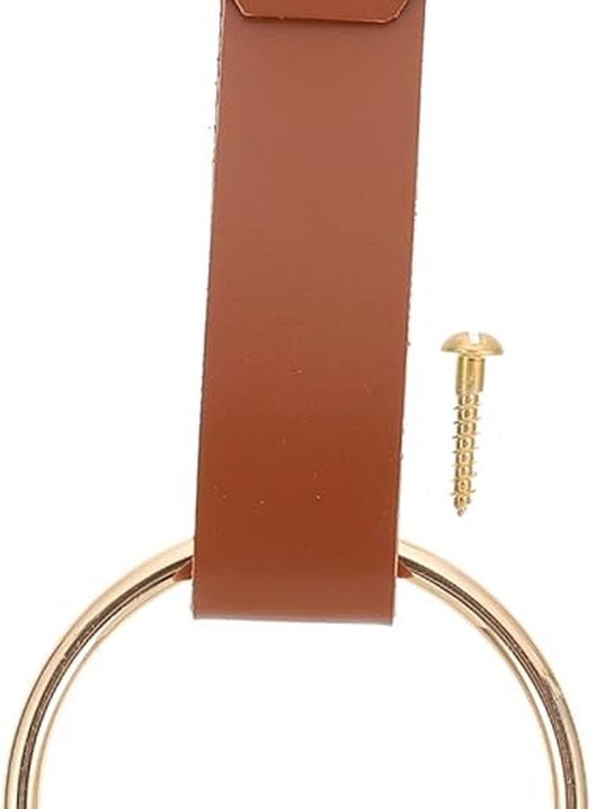 Light Brown Wall Mounted Towel Ring Space Saving Home Decor Housewarming Gift - Image 1