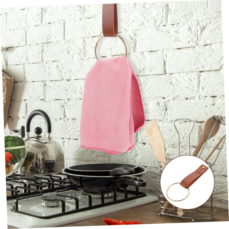 Light Brown Wall Mounted Towel Ring Space Saving Home Decor Housewarming Gift - Image 5