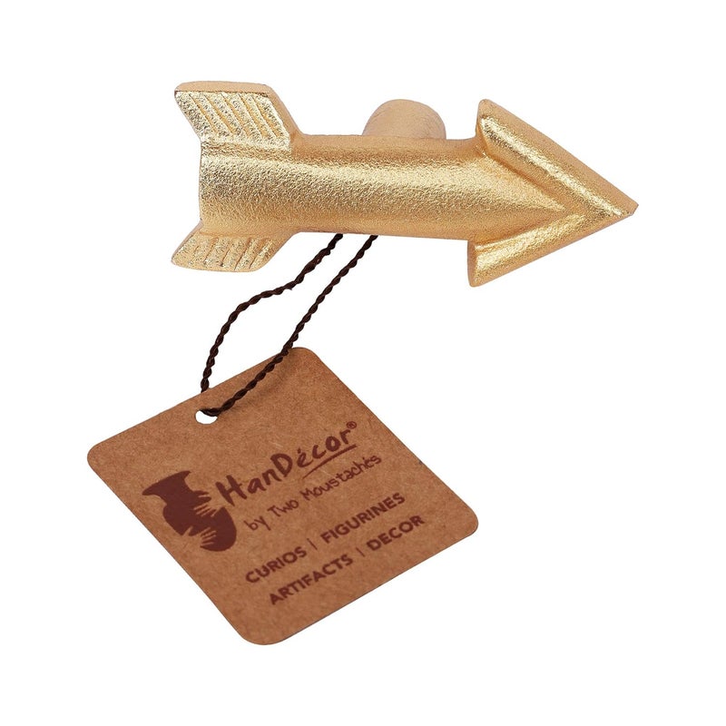 Two Moustaches Flying Arrow Design CabinetWardrobe Knobs Golden Pack of 6 - Image 2