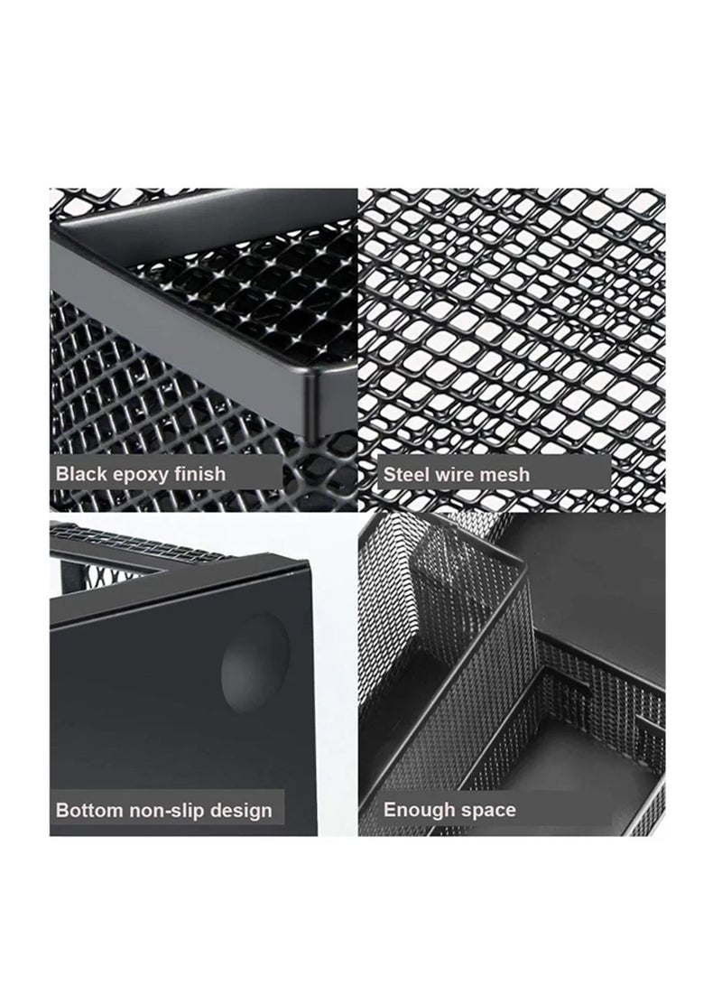 PARTNER مجموعة منظم مكتب وحامل أقلام مكونة من 6 قطع باللون الأسود - Image 3