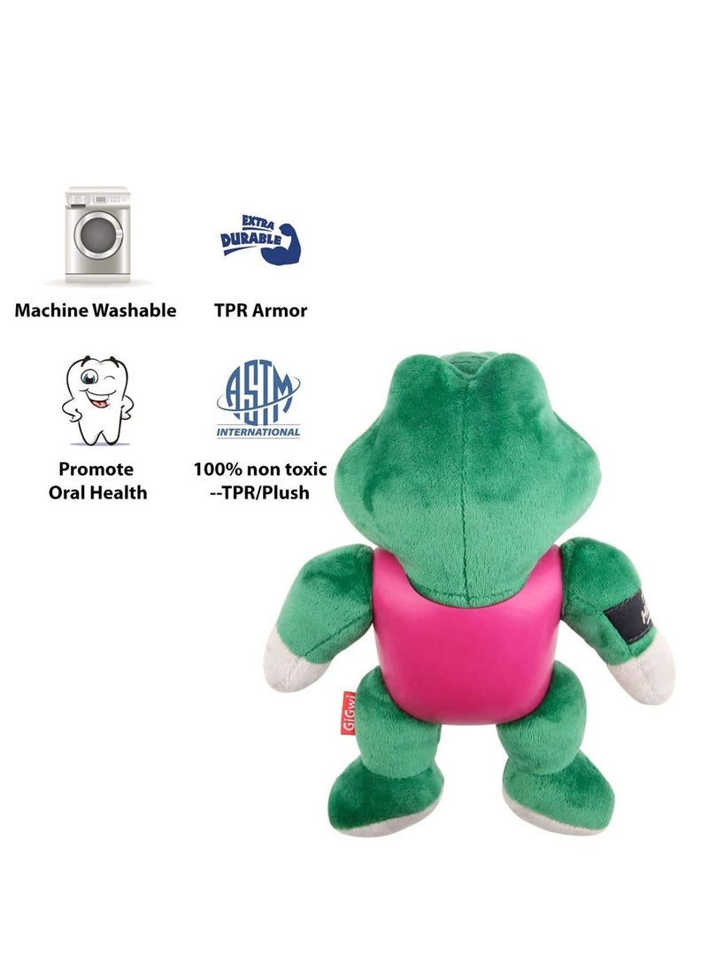 GIGWI - Hero Armor Alligator TPR Plush with Squeaker Dog Toy Multicolor - Image 1