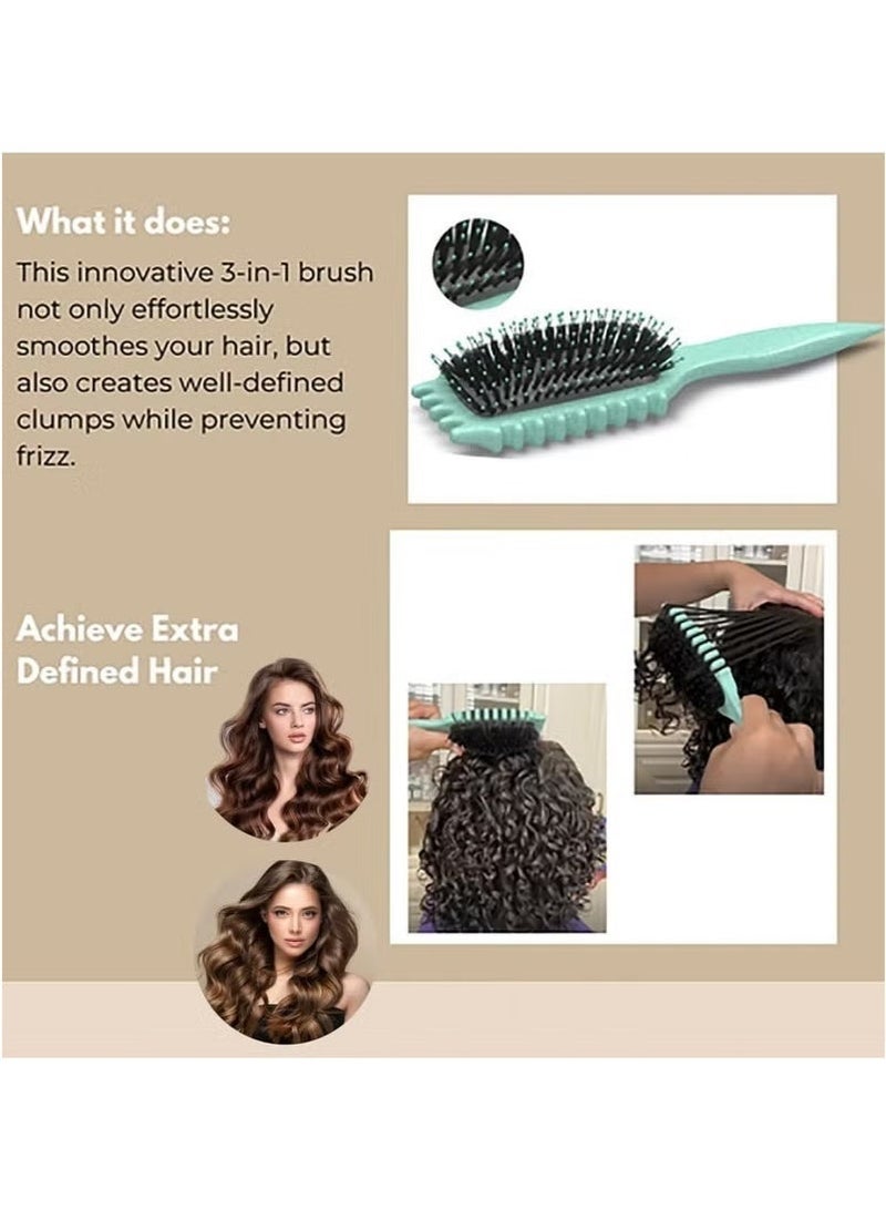 Gecomo 2025 Newest Bounce Curl Brush,Bounce Curl Defining Brush,Curl Defining Brush,Hair Brush Styling Brush,Shaping and Defining Curls for Women Girls (Color : Green) - Image 3
