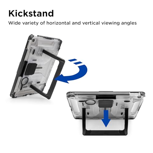 PIVOT A22A Rugged iPad Case – Fits iPad (A16), iPad (10th gen.) – Military-Grade Protection with Universal Mounting System & Kickstand - Aviation Pilot - Clear Body/Black Clip - Image 3