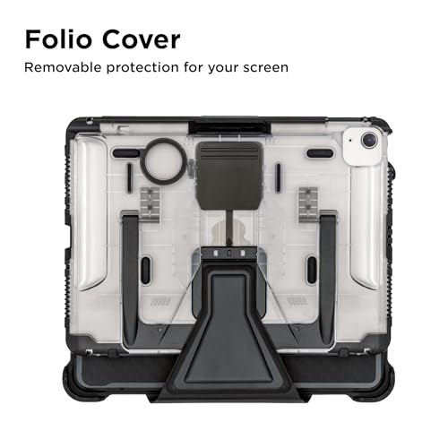 PIVOT A22A Rugged iPad Case – Fits iPad (A16), iPad (10th gen.) – Military-Grade Protection with Universal Mounting System & Kickstand - Aviation Pilot - Clear Body/Black Clip - Image 5