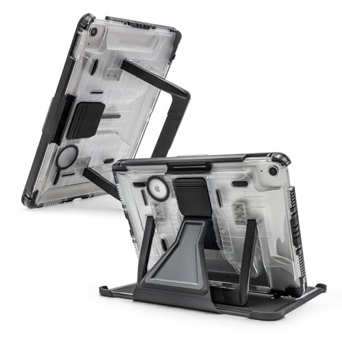 PIVOT A22A Rugged iPad Case – Fits iPad (A16), iPad (10th gen.) – Military-Grade Protection with Universal Mounting System & Kickstand - Aviation Pilot - Clear Body/Black Clip - Image 1