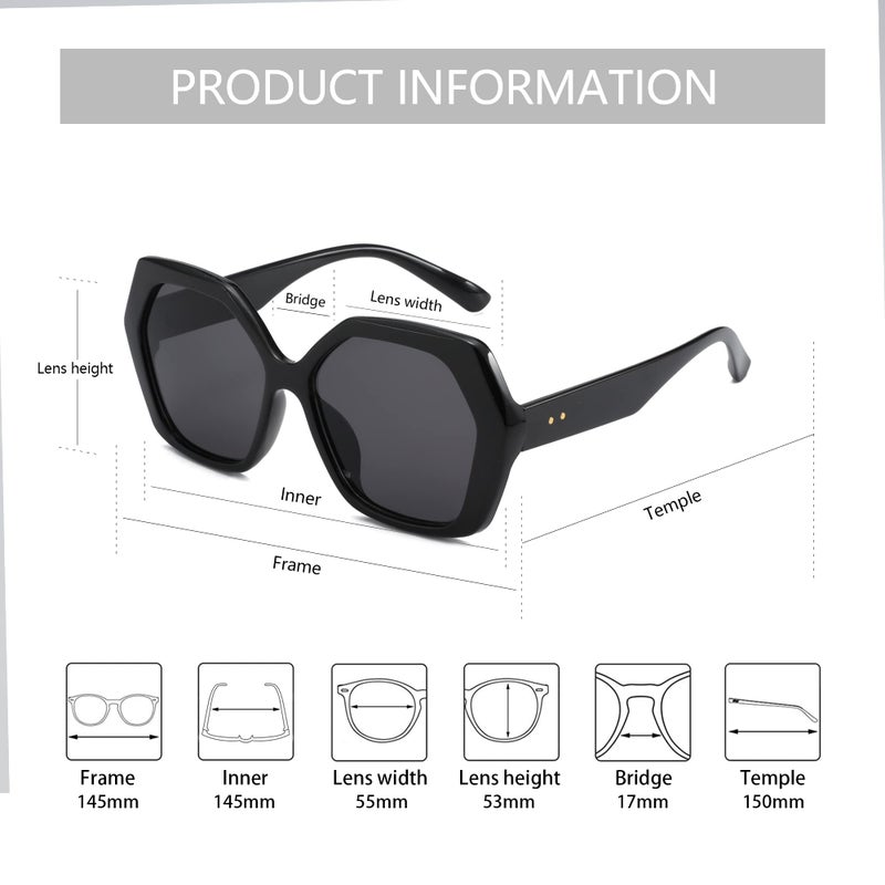 ZENOTTIC Retro Oversized Hexagonal Sunglasses for Women 100% UV400 Protection - Image 5