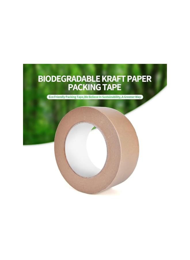 PROMASS promass Packing Tape, 6 Pcs 5cmx50m Brown Kraft Paper Shipping Tape, Box Tape, Shipping Tape, Heavy Duty Packing Tape for Moving Boxes, Shipping Cardboard, Packing Boxes and Carton Seal  - Image 2